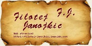 Filotej Janojkić vizit kartica